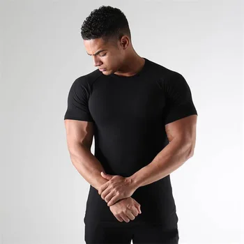 New arrival summer fitness sportswear gym running compression athletic short sleeve wholesale oversized tshirt men