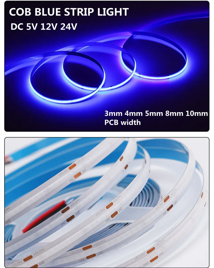 480 Leds 2700K 1100LM COB LED Strip Lights 5M/ Roll Waterproof Flexible Led Strip 0