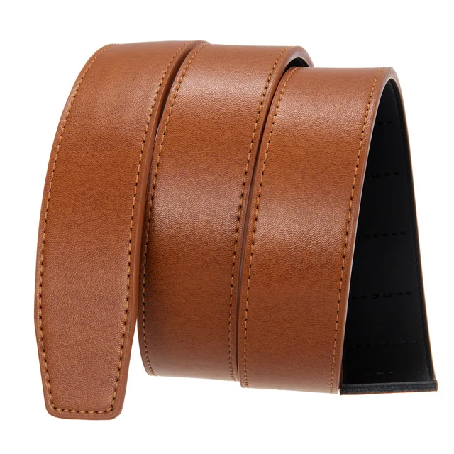 High Quality 35mm Width Split Leather Click Belt Strap Ratchet Automatic Belt Without Buckle For Men