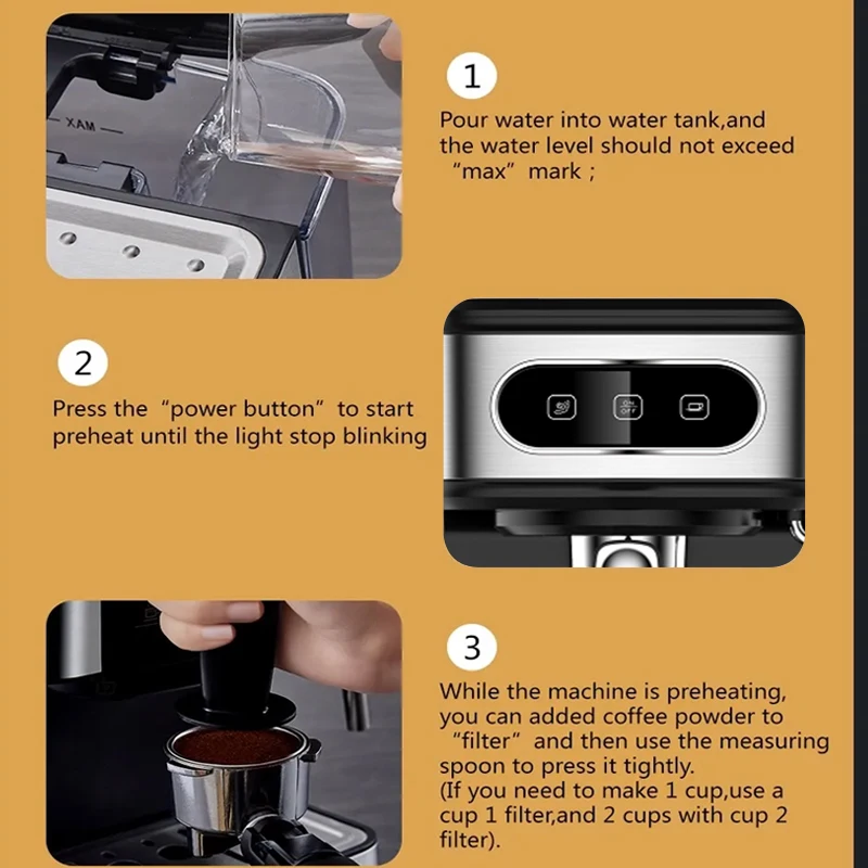 China Good quality Mocha Coffee Maker - Espresso coffee machine with milk  frother – Honica Manufacturer and Factory