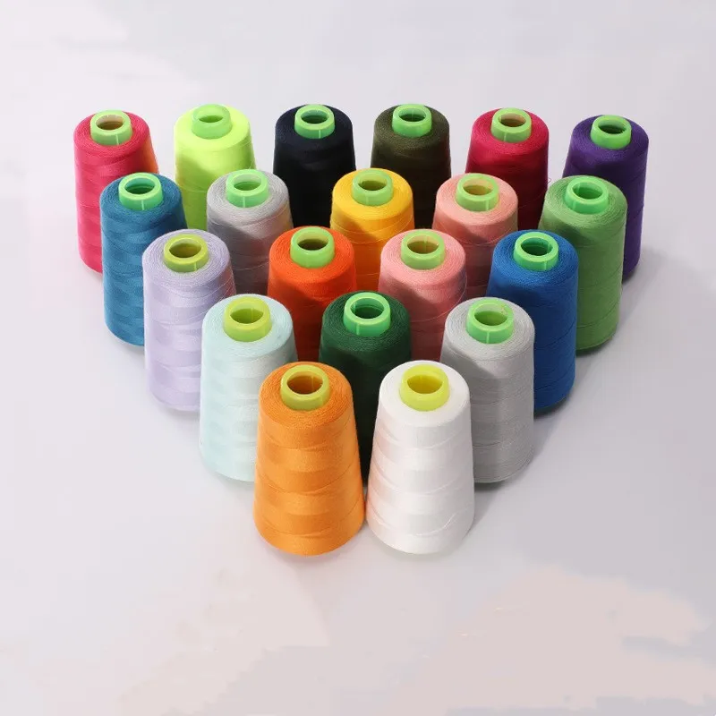 In Stock Wholesale 402 Polyester Sewing Thread Solid Color Dyed Spun