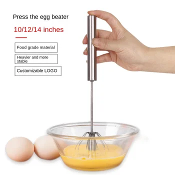 kitchen gadgets mini whisk 10 Semi-automatic kitchen tools stainless steel whisk egg beater for egg whisk