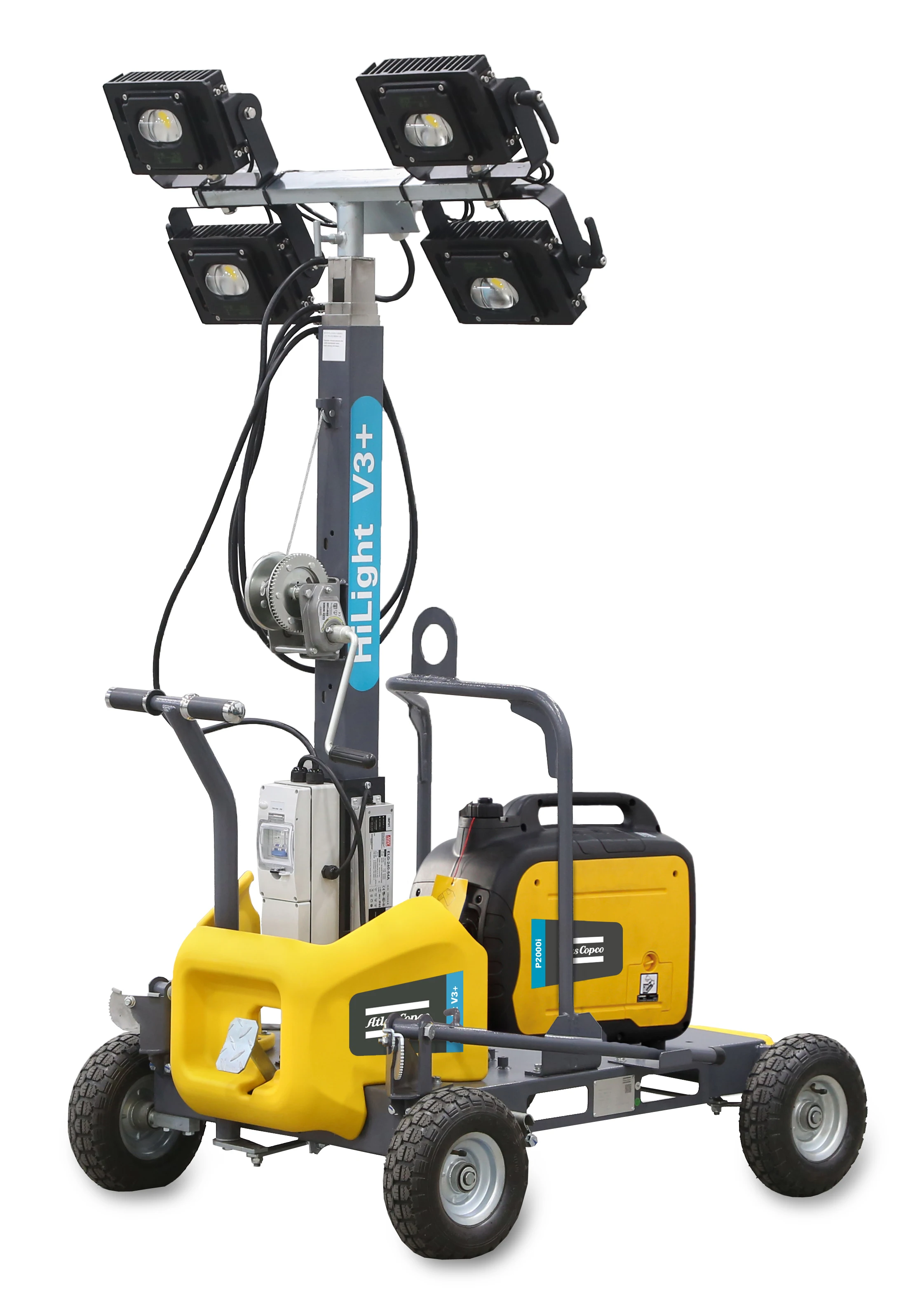 Atlas Copco HiLight V4+ V5+ Manual Portable Light Towers Outdoor 5m LED Electric Lighting Car for Industrial Use AC Power Source