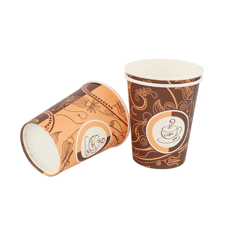 new design custom multi size disposable single wall coffee drink paper cups with printed logo