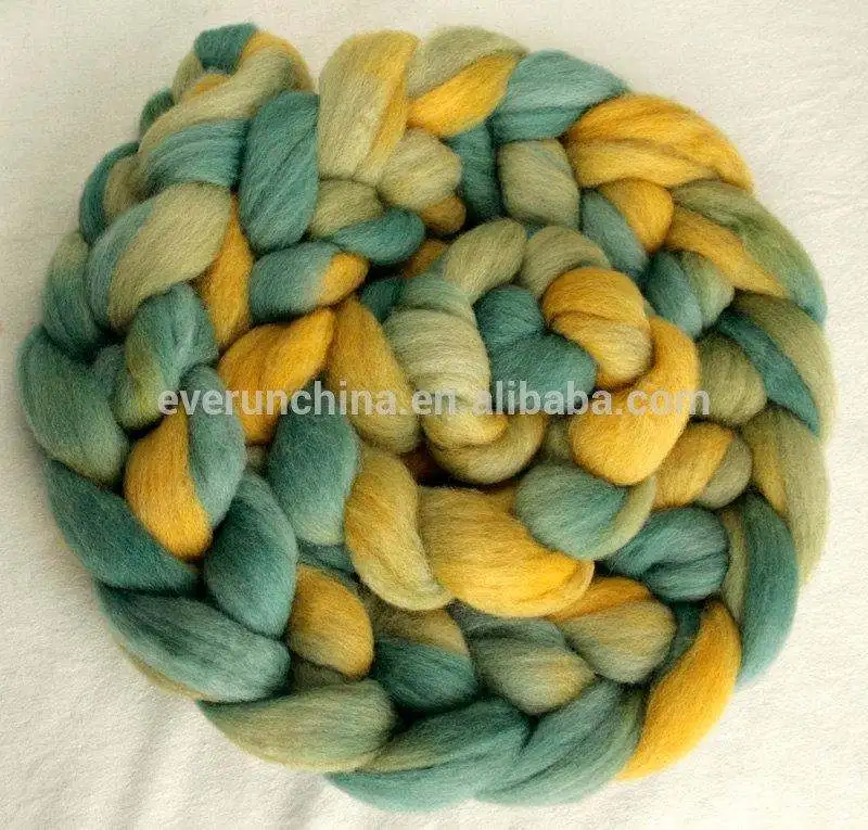Magic Green 100% Merino Wool Woolen Super Chunky Thick Yarn Hand Made Knit Throw Blanket