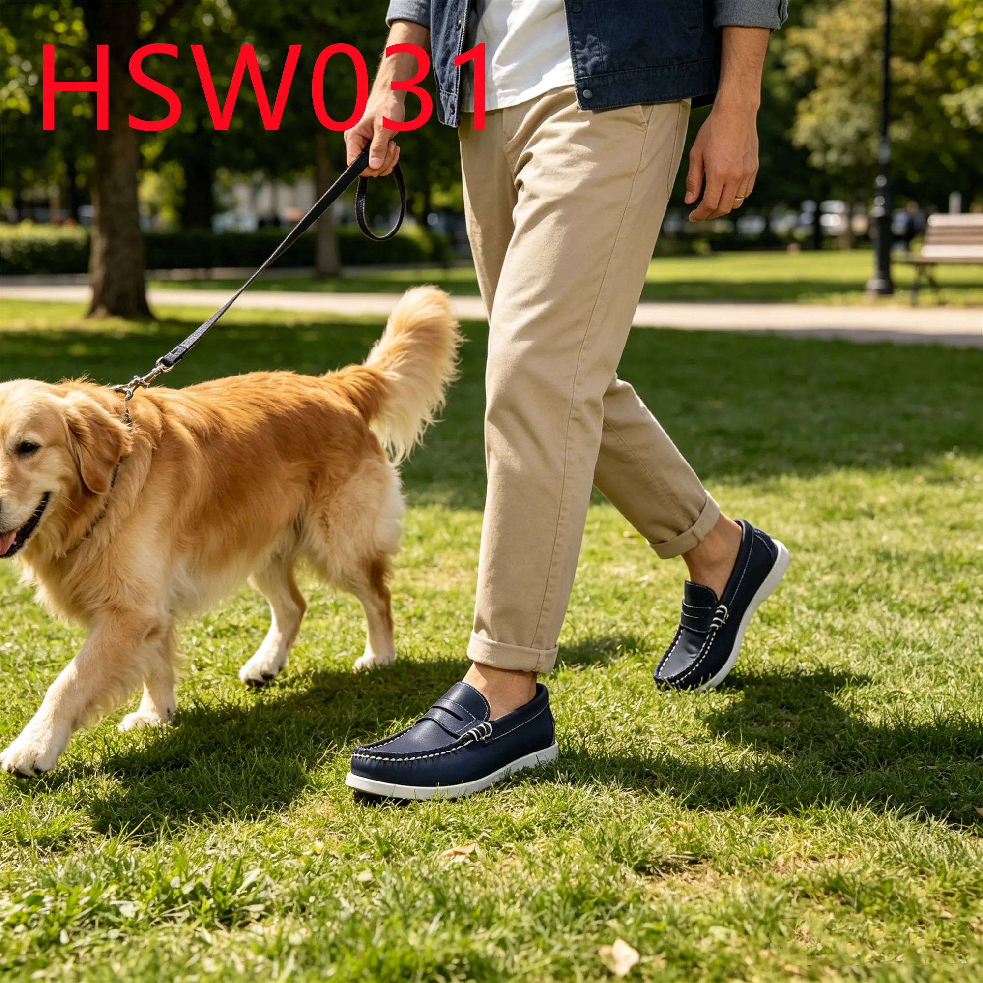 HY,Jamaica Market Popular Wide Widths Available Boat Shoes Mask-style Durable Rubber Sole Honey Color/blue Penny Shoes HSW031