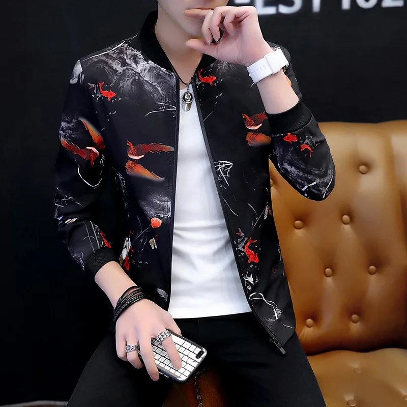 Spring Autumn New Mens Jacket Korean Slim Fit Lapel Print European Station  Youth Trendy Designer Coat From Lwq1998, $35.99