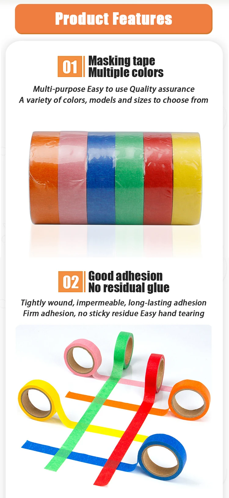 Manufacturer Directly Sales High Temperature Cheap Masking Tape Crepe