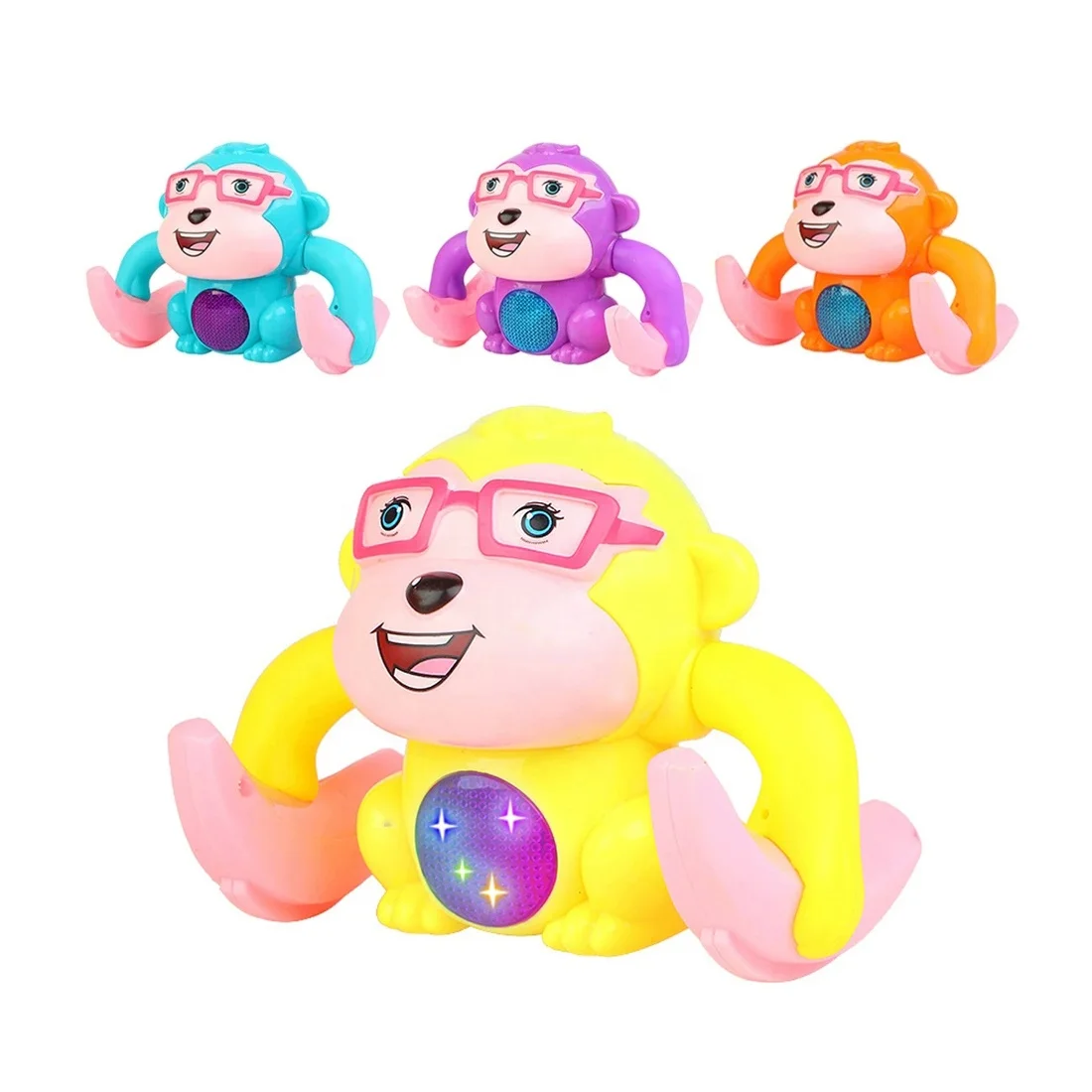 Flipping Voice Control Tumbling Monkey Toy Rollover Electric Induction Rolling Animal Toy for Children with Lighting and Music