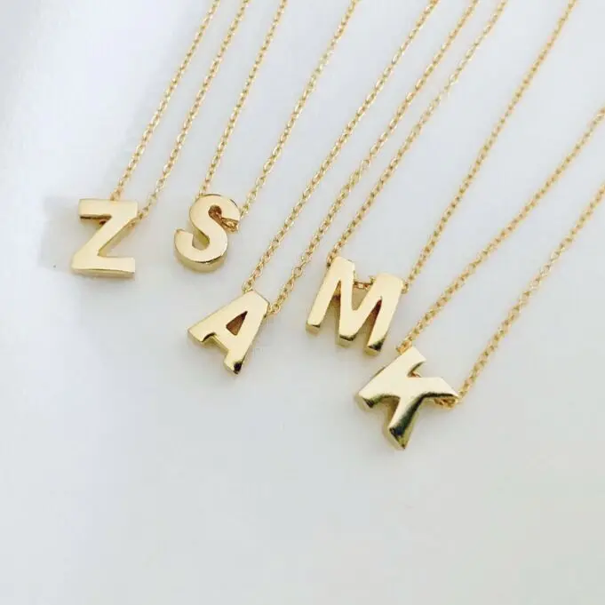 Ls-a2426 Gold Initial Necklace,Gold 