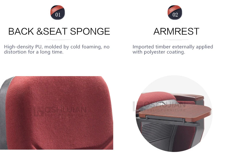 Auditorium Chairs With Writing Pad Concert Hall Factory Price Fabric Auditorium Seating Seat