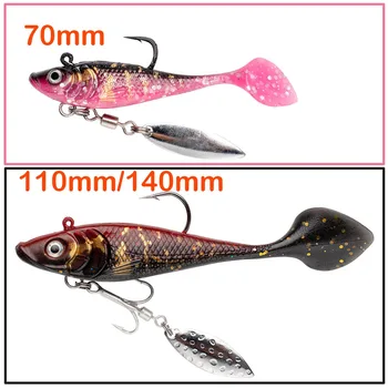 Cheery Soft PVC Salmon with Treble Hooks-Artificial Soft Bionic Bait for Sea Bass Catfish Freshwater/Saltwater Fishing – Soft Lure – view 4