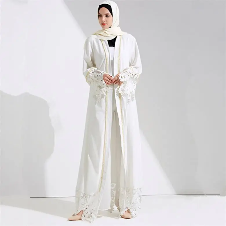 White abaya wedding dress Clearance