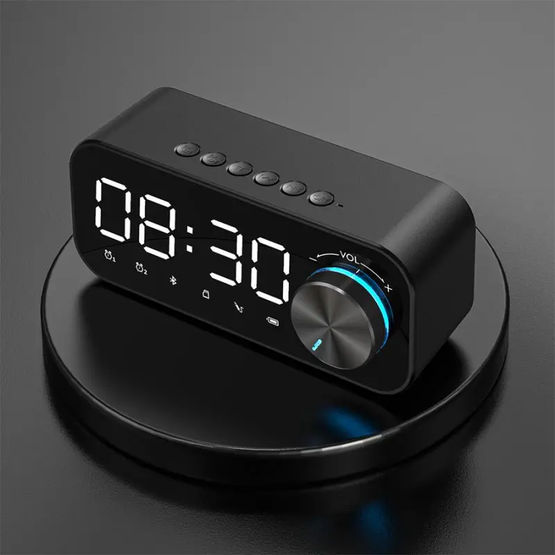 
 B126 2020 New Wireless BT Speaker Alarm Clock Digital Display LED Subwoofer Music Player Mini BT Speaker  