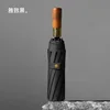 10-bone bronze brushed wood handle-black