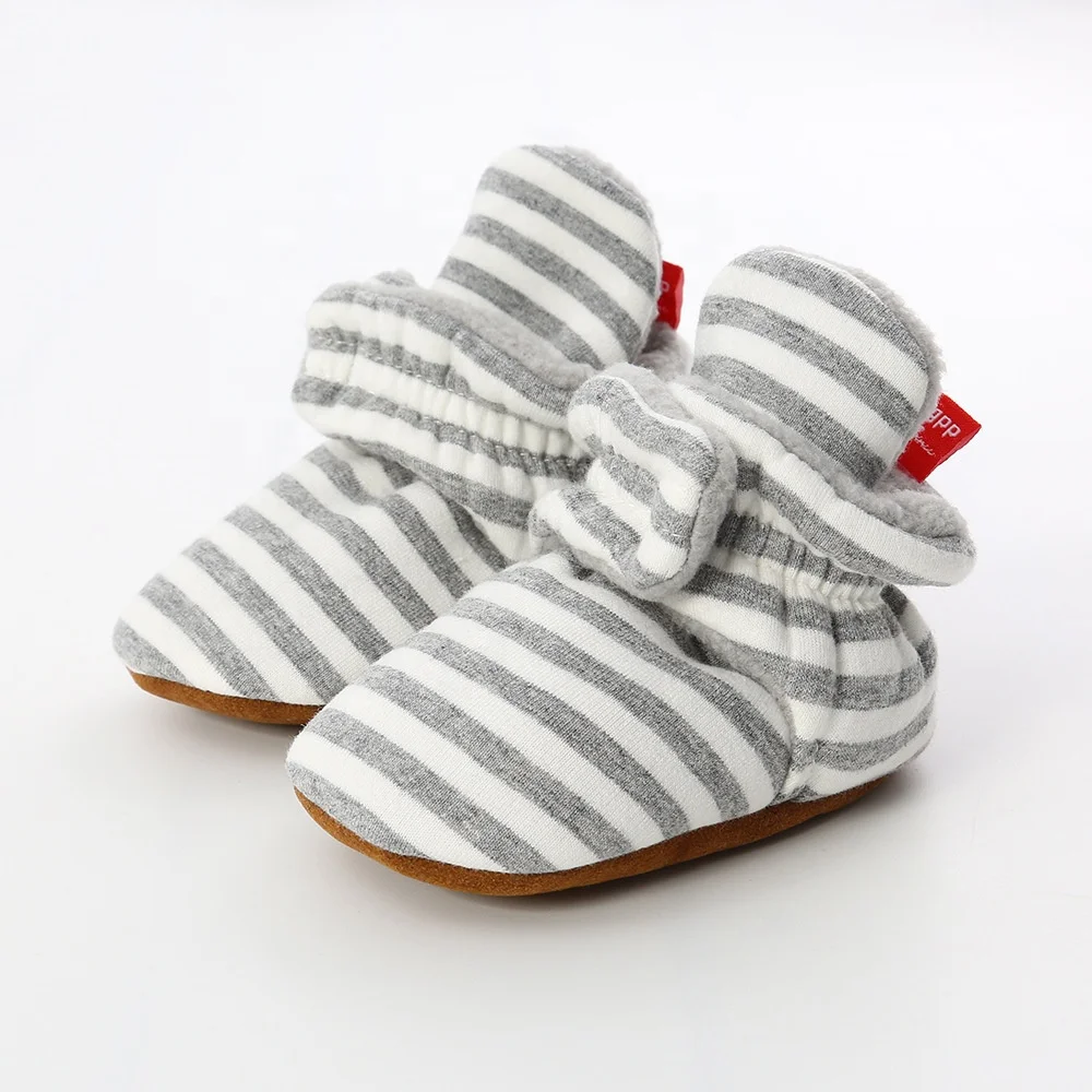 Baby Cozy Fleece Booties with Non Skid Bottom Infant Warm Winter Crib Shoes 