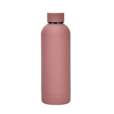 Rubber Paint  500 ml  Custom Logo Water Bottles Small Mouth Vacuum Flask Insulated Stainless Steel Water Bottle with Lid