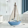 Ancora in ferro azzurro chiaro, 17 cm, rivestita in tessuto colorato.