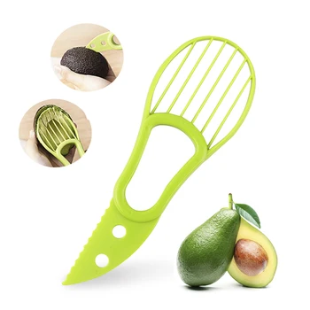 Green Multifunctional Avocado Peeler 3 In 1 Avocado Slicer Cutter With ...