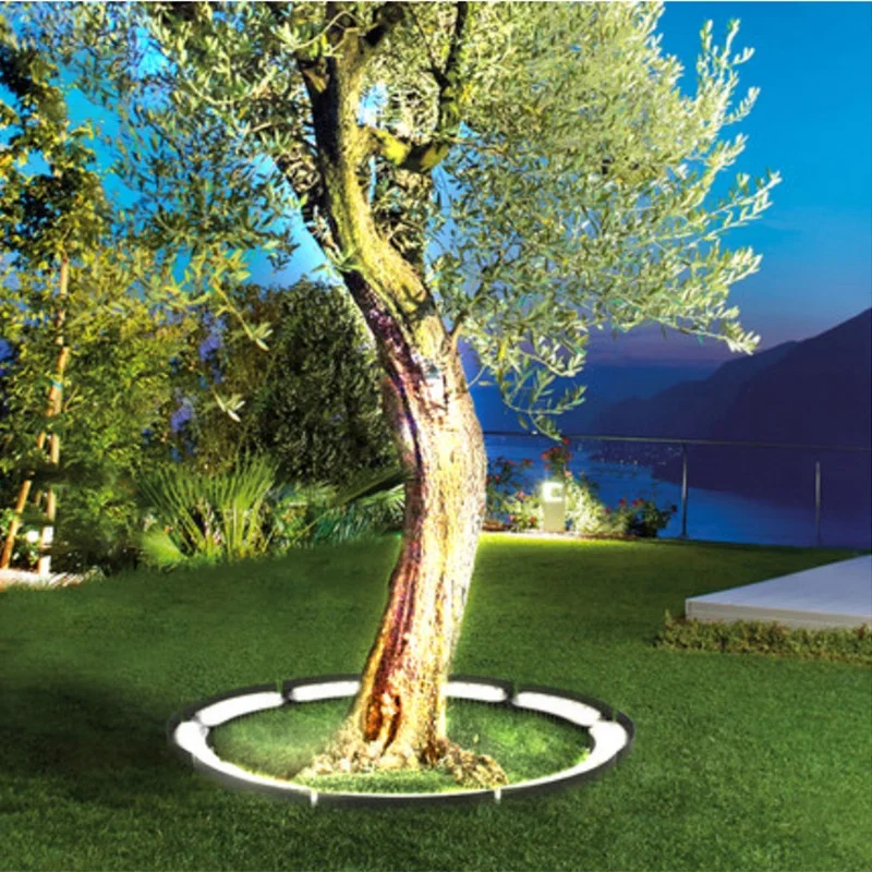 RGBW 12W Dimmable Outdoor IP65 LED Garden Lamp Smart 48W DC 12V Palm Hug Tree Light Colorful DMX512 Ring Spotlight for