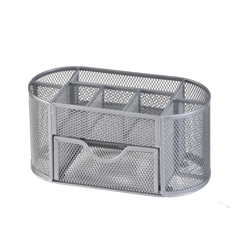 Wire Mesh Desk Organizer with Pencil Storage, Black