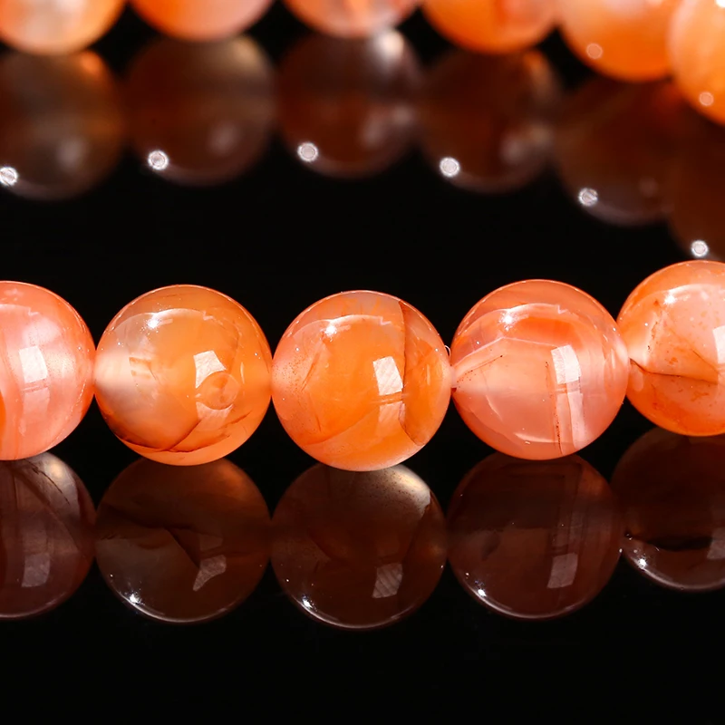 JD GEMS 8-9mm South Red Carnelian Beaded Bracelets 3A 5A