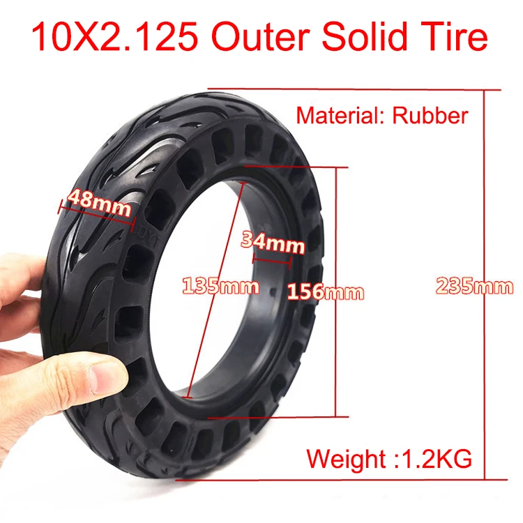 10 Inch Electric Skateboard Tire Solid Tyre 10x2.125 for Electric Scooter Skate Board Non-inflatable Scooter Tyre