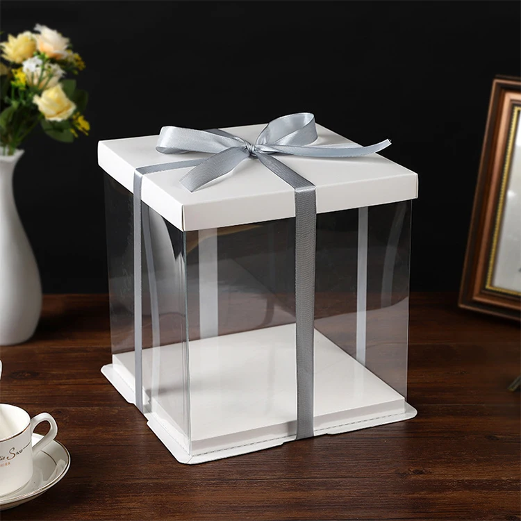 Luxury Custom Logo Clear Square Party Gift Box Pvc Wedding Birthday ...