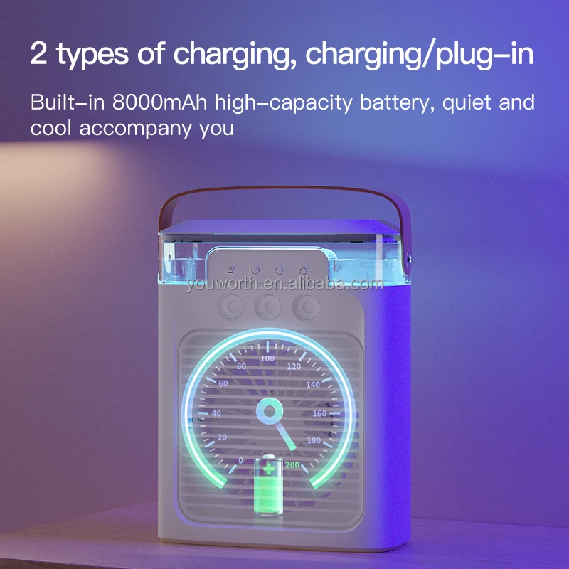 Portable Mini Air Conditioner, USB, Battery, ABS - detail 18
