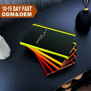 Fast Shipping A5 A6 Pu Leather Journal Custom Writing 2 Tone Notebook Planner Seamless Match Ruled Notepad with Elastic Band