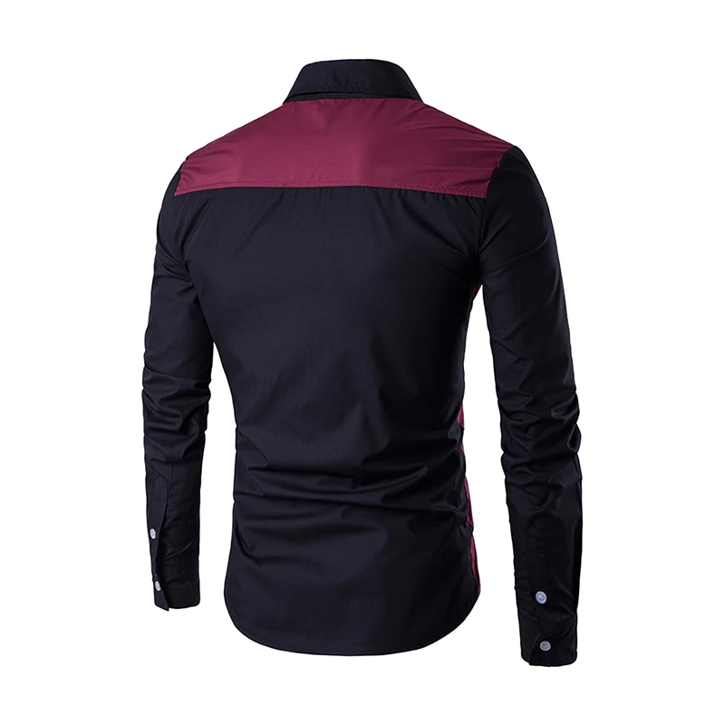 Moška srajca z dolgimi rokavi, poslovna, z navadnim ovratnikom in koničastim ovratnikom 713_voghion.com