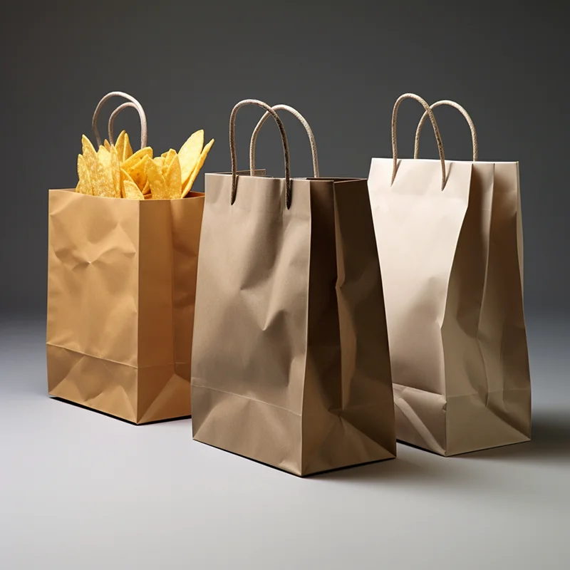 Custom Printed Logo White Paper Bag Portable Fastfood Takeaway Bread and Food Packing Kraft Paper Custom Printed Logo