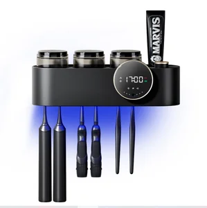 Smart Rechargeable UV Toothbrush Sterilizer Holder with UVC Disinfector Warm Dry Function Sanitizers for Oral Hygiene