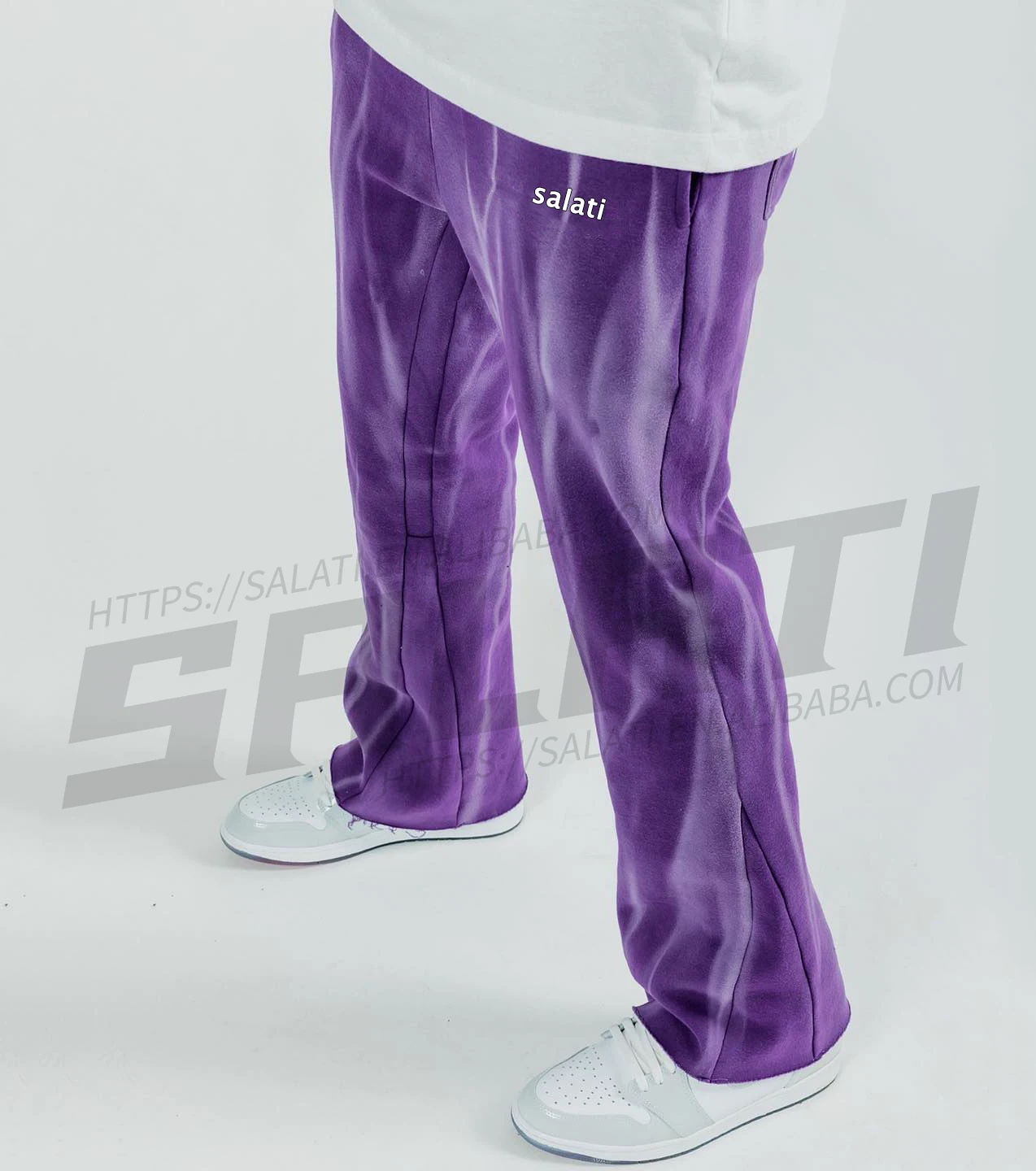 Source OEM custom flared sweatpants cotton nylon flare track pants