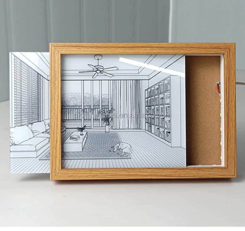 6x8 Shadow Box LED Energy Efficient Illuminated Art Light up Photo Frame Home Decor for Bedroom and Living Room
