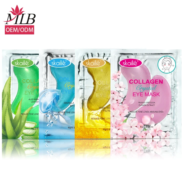 MLB Private Label Environmentally Friendly Dissolvable Anti Wrinkle Remove Dark Circle Pink Crystal Collagen Eye Mask Gel Patch