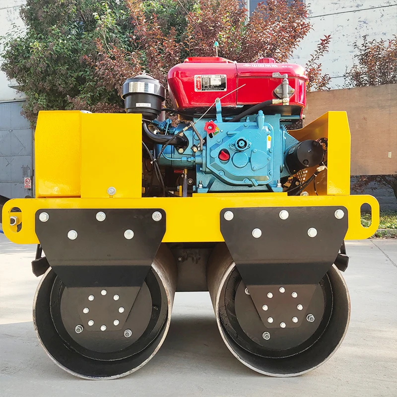 Portable Double Drum Vibratory Manual Roller Compactor Mini Walk-Behind Road Roller with Pump Motor Gear Core Components
