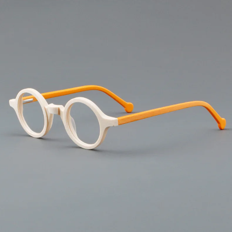 Vintage Wooden Round Acetate Eyeglasses 2026