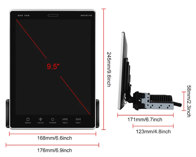 Universal 9.5\" 2 Din Android Navigation GPS Car Multimedia Player Dashboard Car Radio Touch Screen USB Carplay FM WIFI