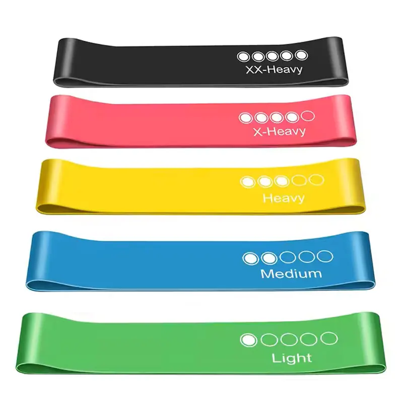 AKTIV Custom Logo Mini Loop Fitness Bands Set Heavy Elastic Latex Rubber Training Equipment for Home Gym Workout Yoga Sports