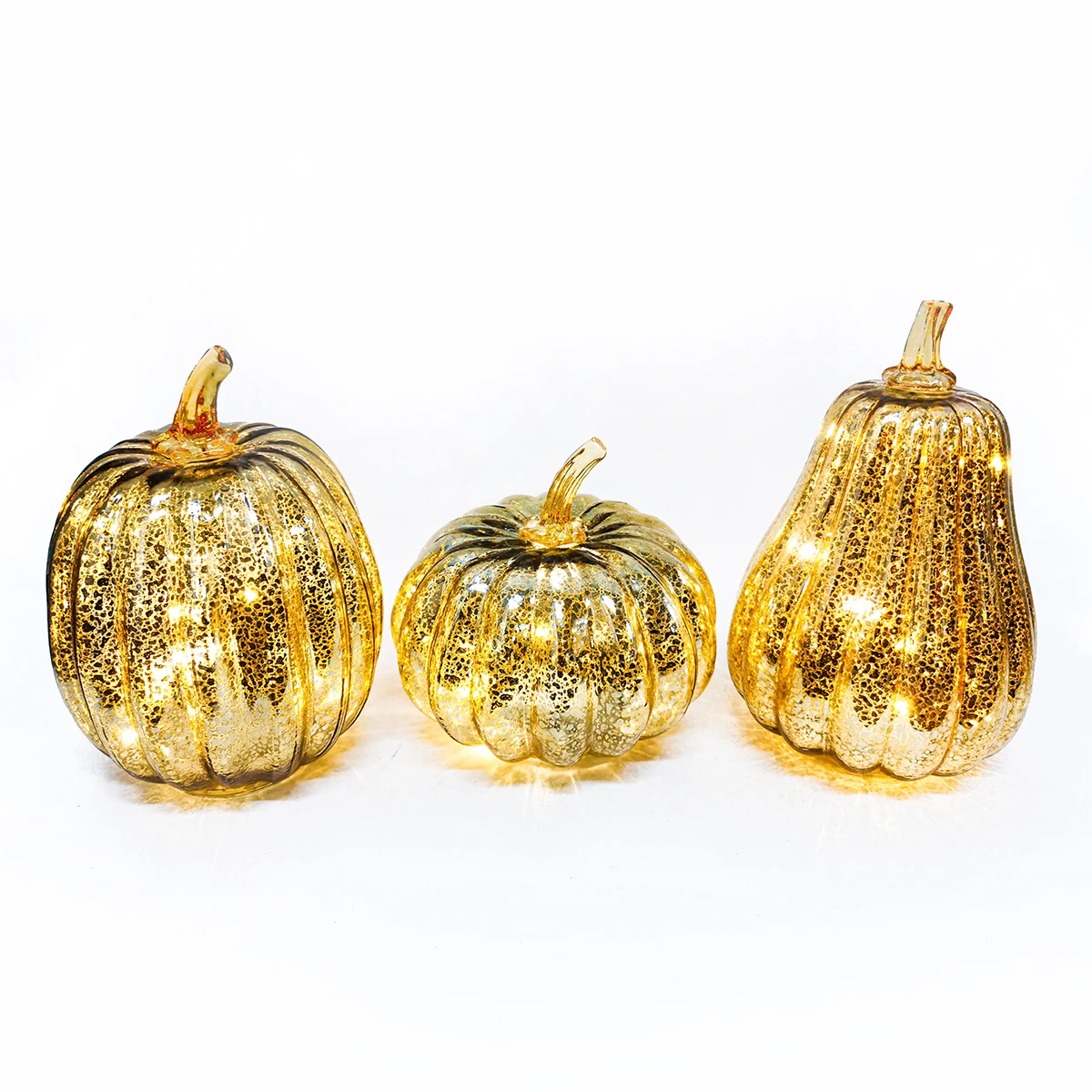 Halloween and Home Decor Battery Operated,5.5 inches Festive Lighted Glass Pumpkins Indoor Fall Decor led glass pumpkin details