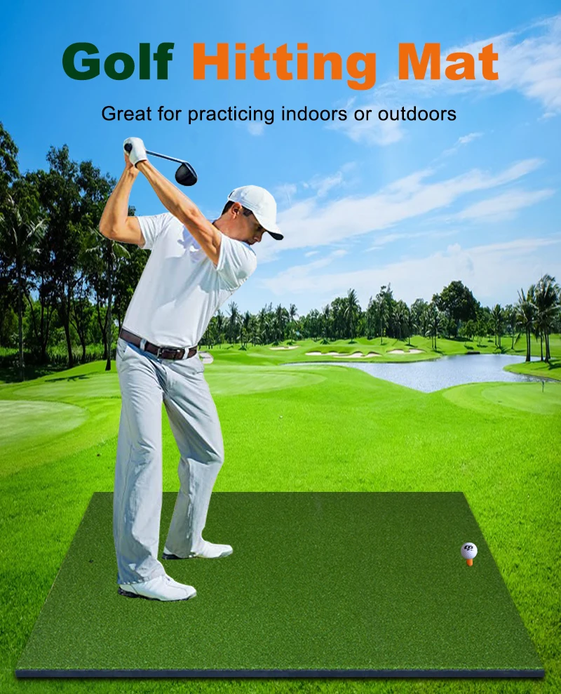 Wholesale Custom Golf Training Mat Premium Artificial Grass Golf Hitting Swing Mat Backyard Golf