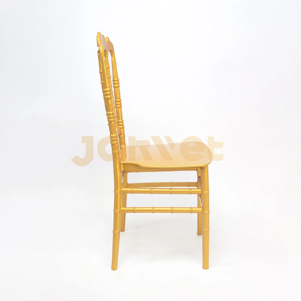Cheap Stackable Gold Wedding Banquet Napoleon Plastic Chair for Event Party