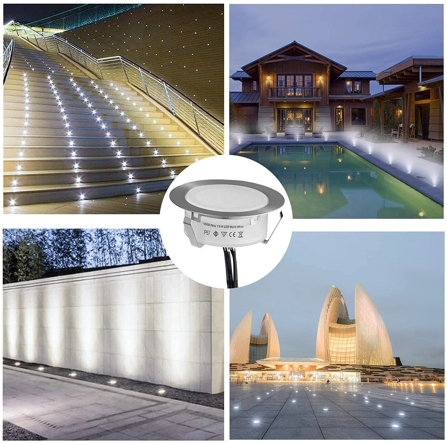IP67 Waterproof DC12V Low Voltage Recessed LED Deck Lights Outdoor  In-ground Lamp Landscape Light for Garden Pathway Stair Patio - AliExpress