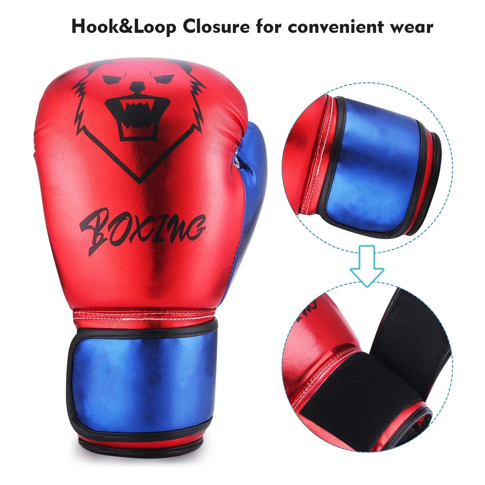 Оптовые поставки Wolon собственные Профессиональные боксерские перчатки 8 унций/10 унций/12 унций/14 унций/16 унций из ПУ кожи Oem