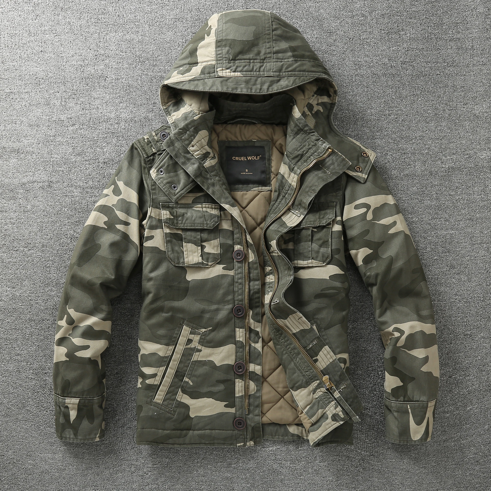 Winter Jacket Camo Fur Jacket Mens Warm And Stylish 2022 Men's