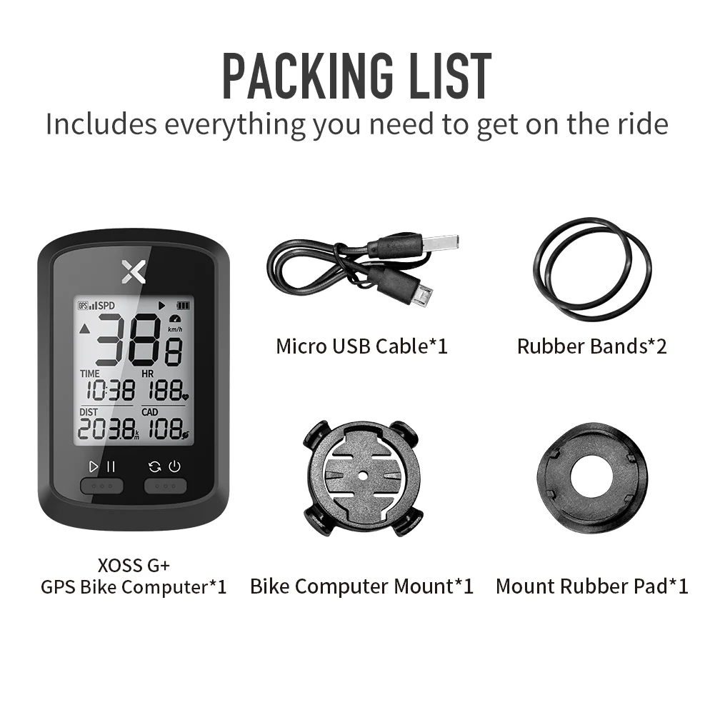 Одометр велосипедный Xoss G +, беспроводной GPS-трекер с ЖК-дисплеем, цифровой спидометр «кошачий глаз», для горных велосипедов