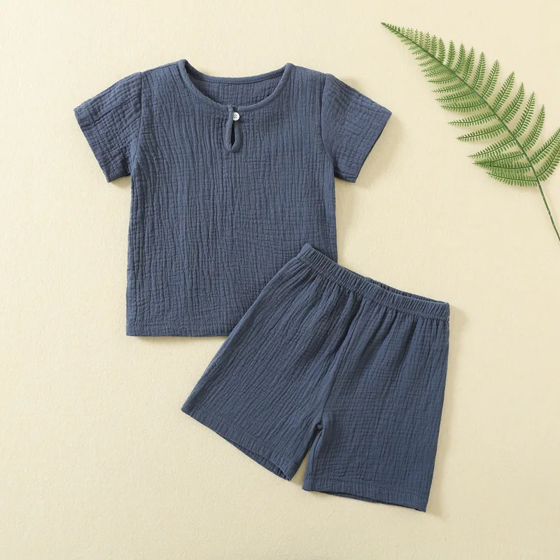1 Pcs Custom Label Muslin Outfit Summer Baby Infant Boys Girls Clothes ...