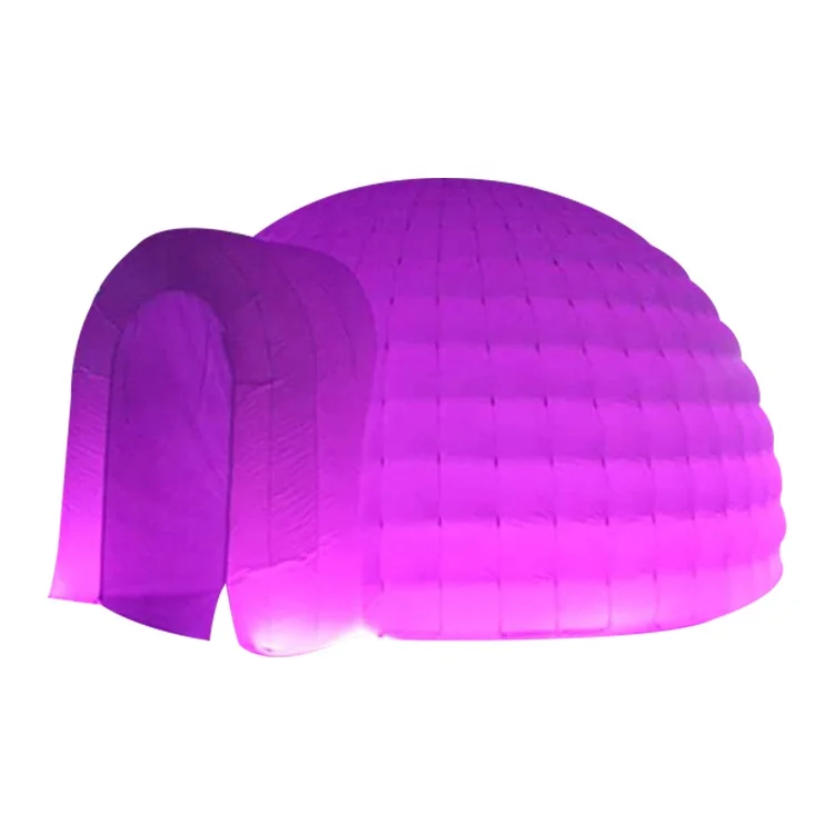 4m Customized Colors Inflatable Dome Tent With Led Light Party Advertising Inflatable Igloo Inflatable Dome Tent for Events