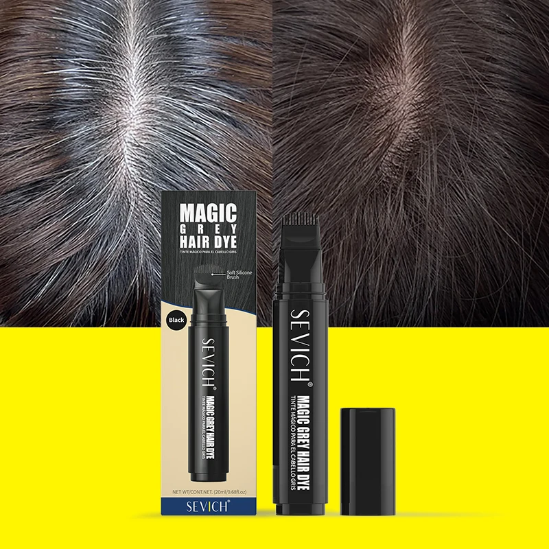 Hair Dye Brush Pen Custom Colors Black Brown Silicone Root Touch